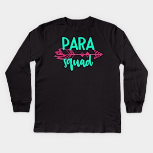 Para Squad Tee Shirt TShirt Teacher Appreciation Gift Kids Long Sleeve T-Shirt